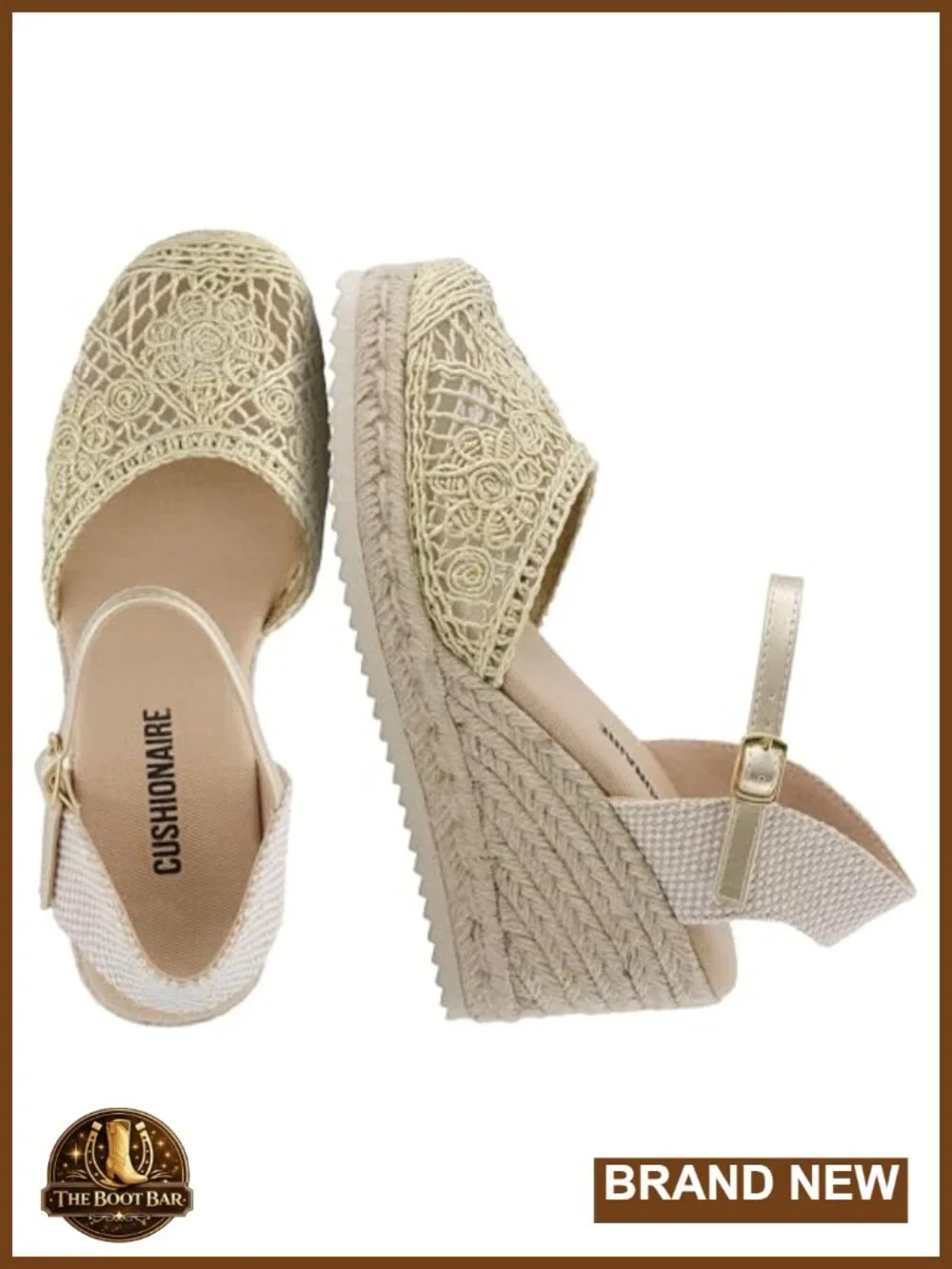 Cushioned Espadrille Wedge Sandals with Ankle Strap